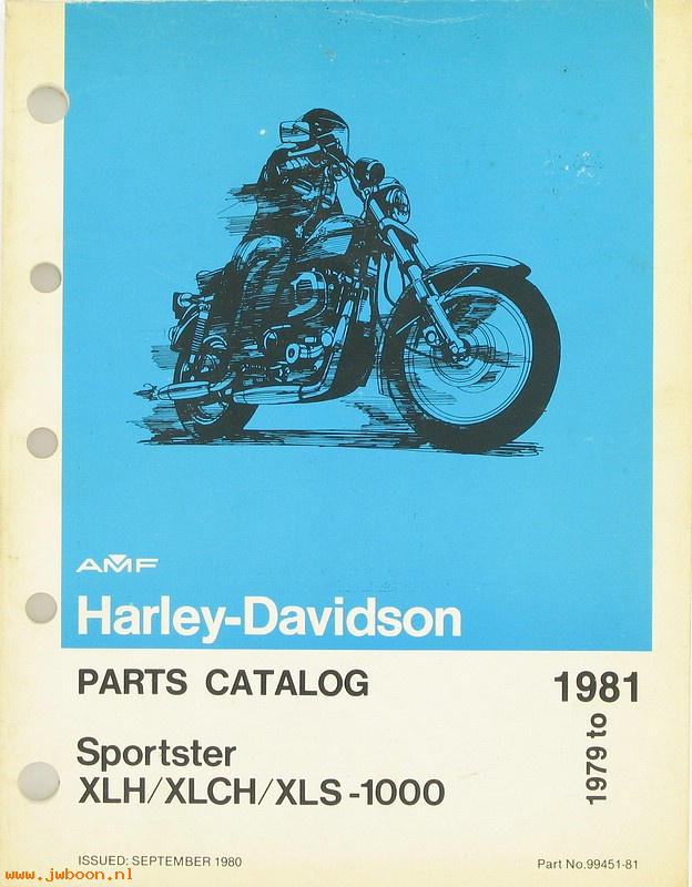   99451-81used (99451-81): Sportster, XLH, XLCH, XLS 1000 parts catalog '79-'81