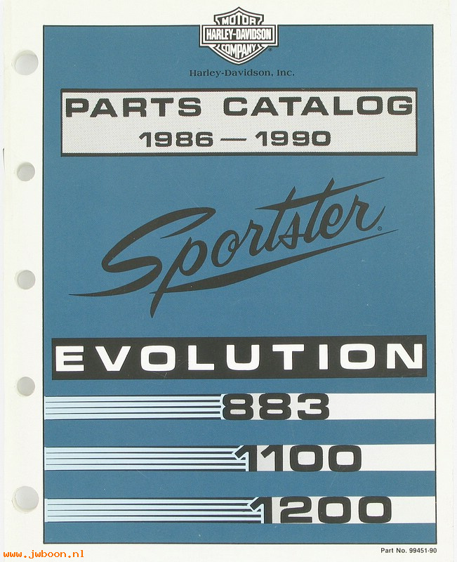  99451-90 (99451-90): Sportster, XL's, 883, 1100, 1200 parts catalog '86-'90 - NOS