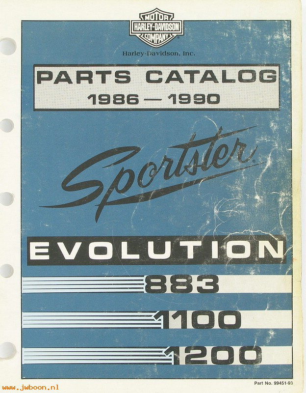   99451-90used (99451-90): Sportster, XL's, 883, 1100, 1200 parts catalog '86-'90