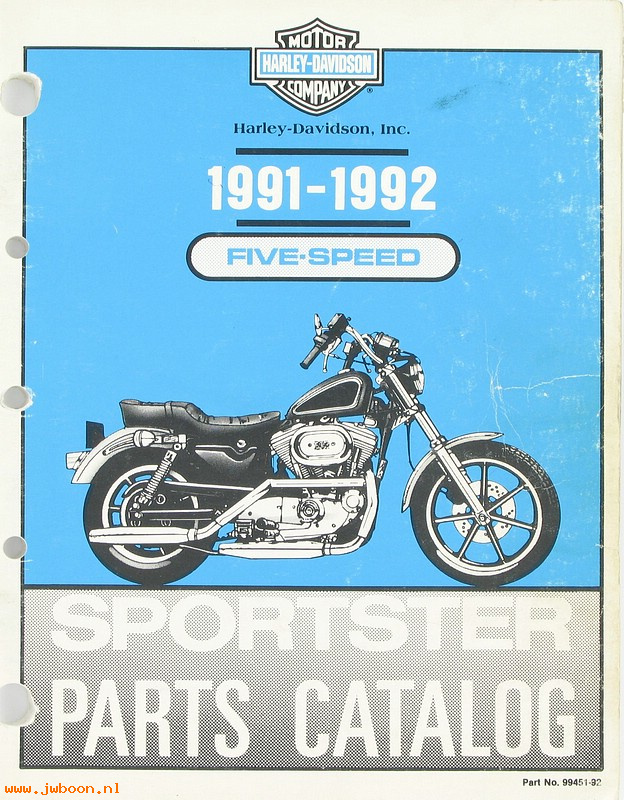   99451-92used (99451-92): Sportster, XL 5-speed parts catalog '91-'92