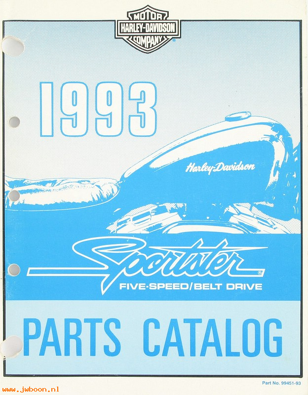   99451-93used (99451-93): Sportster, XL 5-speed / belt drive parts catalog 1993