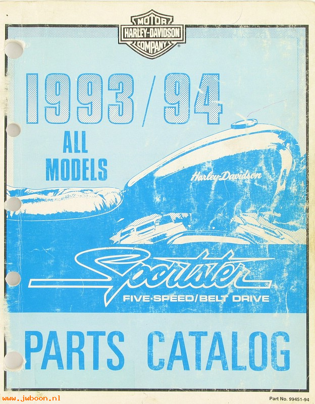   99451-94used (99451-94): Sportster, XL 5-speed / belt drive parts catalog '93-'94