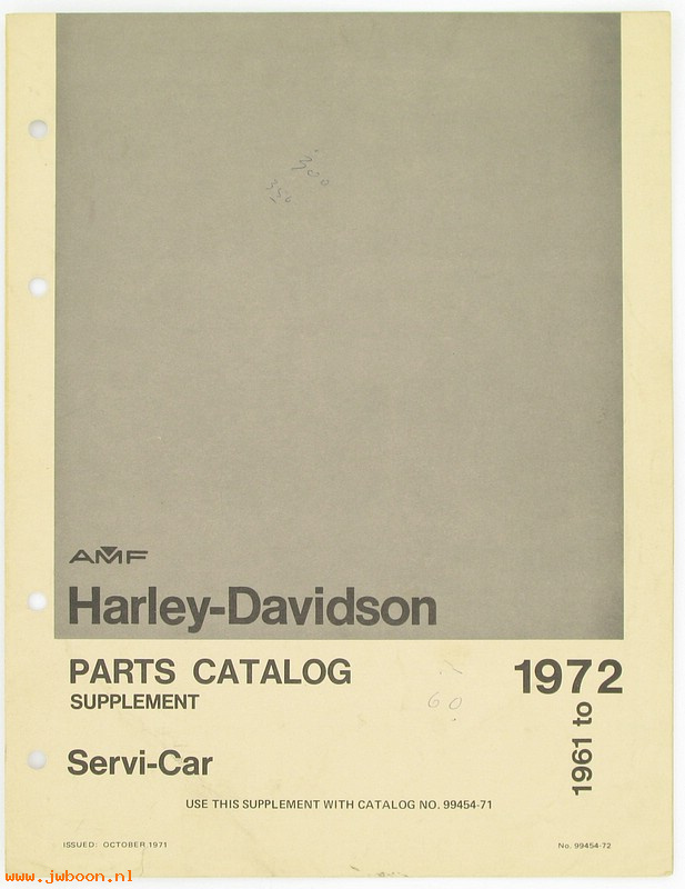   99454-72 (99454-72): Servi-car parts catalog supplement '61-'72 - NOS