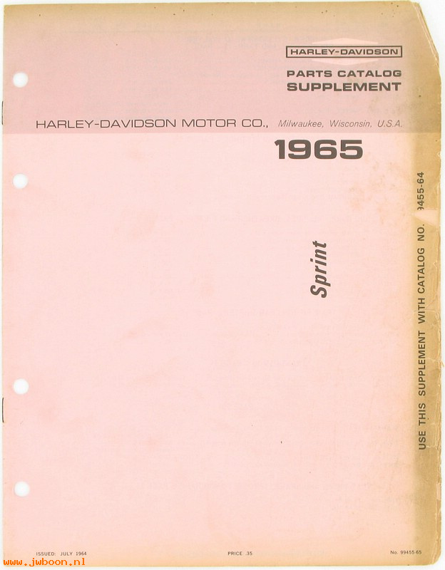   99455-65used (99455-65): Sprint parts catalog supplement 1965