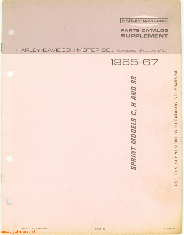   99455-67used (99455-67): Sprint C, H, SS parts catalog supplement '65-'67