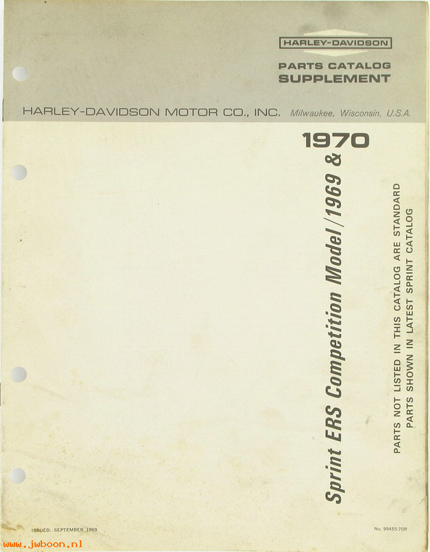   99455-70Rused (99455-70R): Sprint ERS parts catalog supplement '69-'70