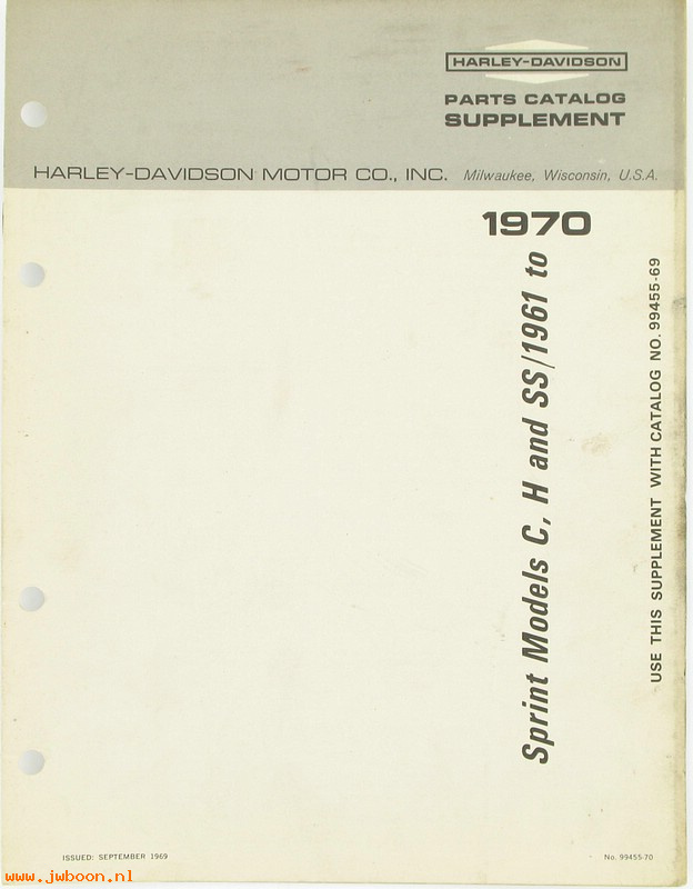   99455-70used (99455-70): Sprint C, H, SS parts catalog supplement '61-'70