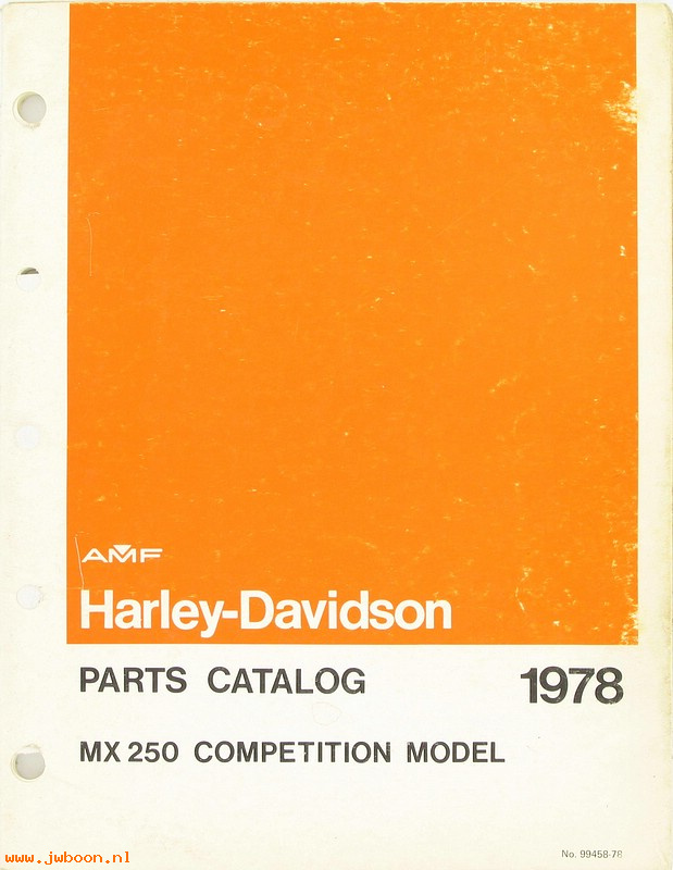   99458-78used (99458-78): MX 250 parts catalog 1978