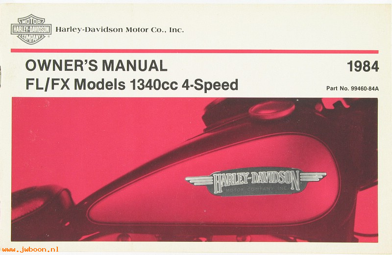   99460-84A (99460-84A): 1984 Riders handbook / Owner's manual, FL, FX - NOS