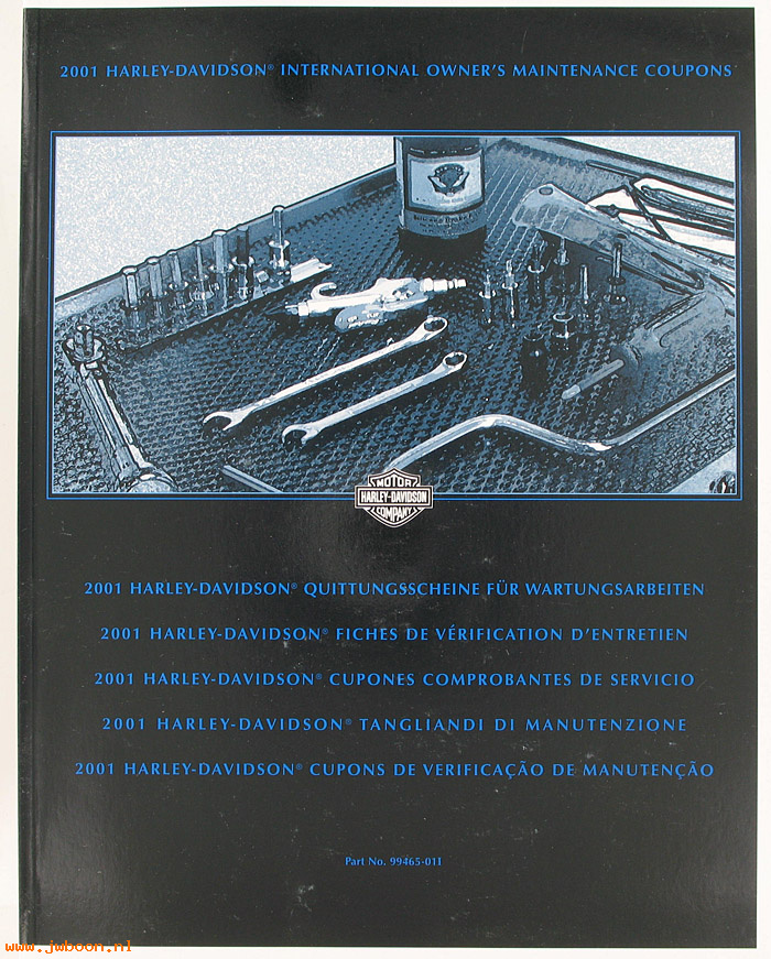   99465-01I (99465-01I): 2001 H-D international maintenance coupon book - NOS