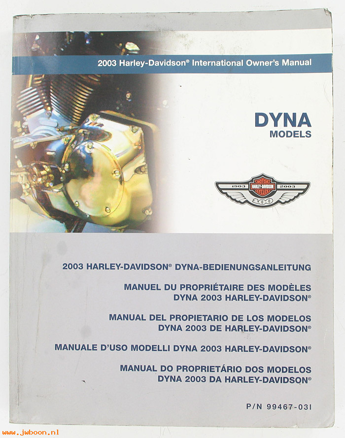   99467-03I (99467-03I): Dyna international owner's manual 2003, 6 languages - NOS