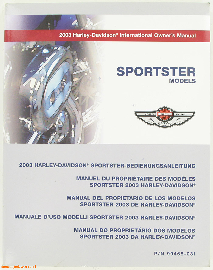   99468-03I (99468-03I): Sportster international owner's manual 2003, 6 lan - NOS