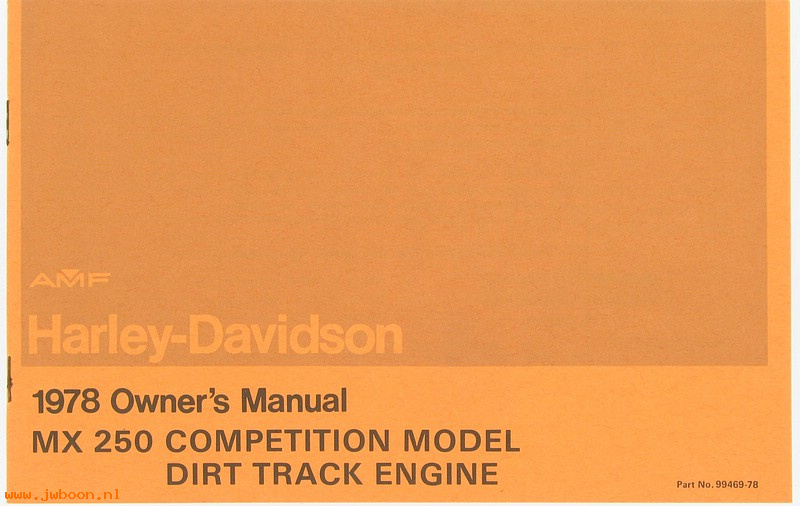   99469-78 (99469-78): 1978 Riders handbook / Owner's manual, MX-250 - NOS