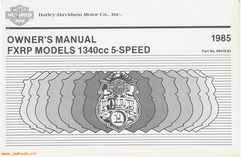   99478-85 (99478-85): Police owner's manual 1985 - NOS