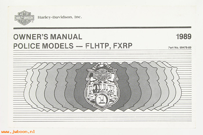   99478-89 (99478-89): Police owner's manual 1989 - NOS
