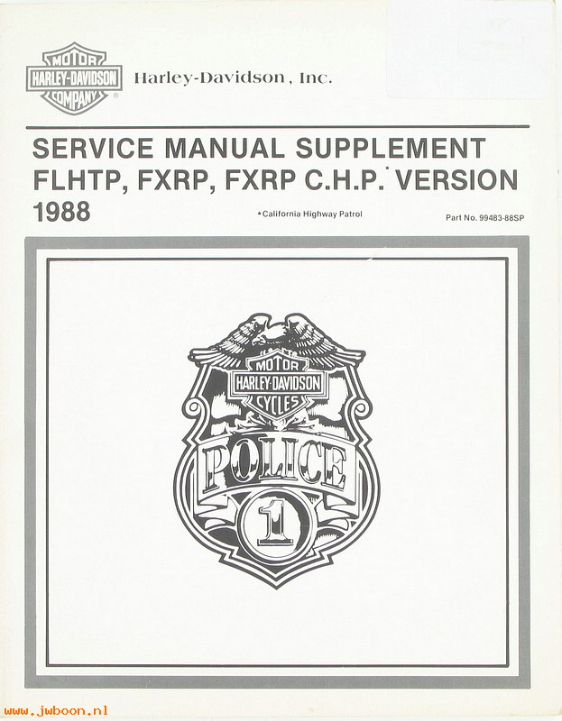   99483-88SP (99483-88SP): FXRP, FLHTP police service manual supplement 1988 - NOS