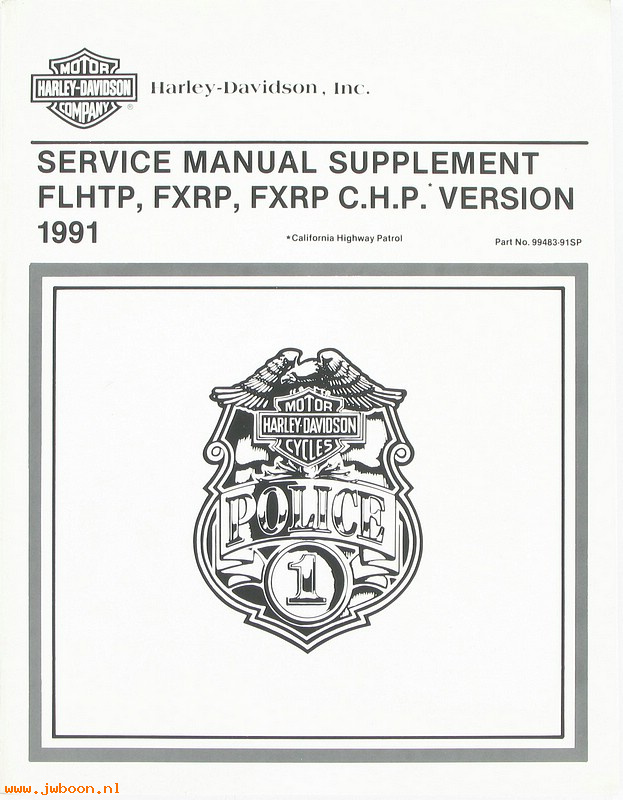  99483-91SP (99483-91SP): FXRP, FLHTP police service manual supplement 1991 - NOS