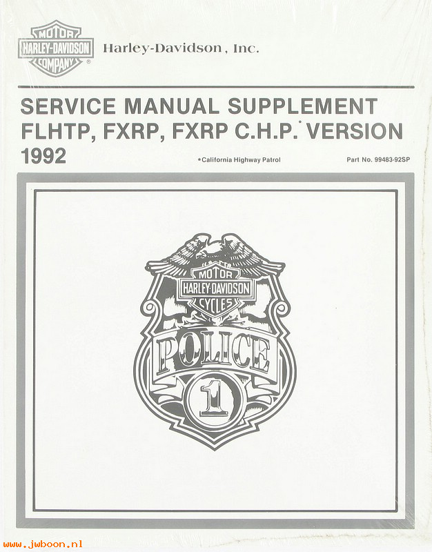   99483-92SP (99483-92SP): FXRP, FLHTP police service manual supplement 1992 - NOS