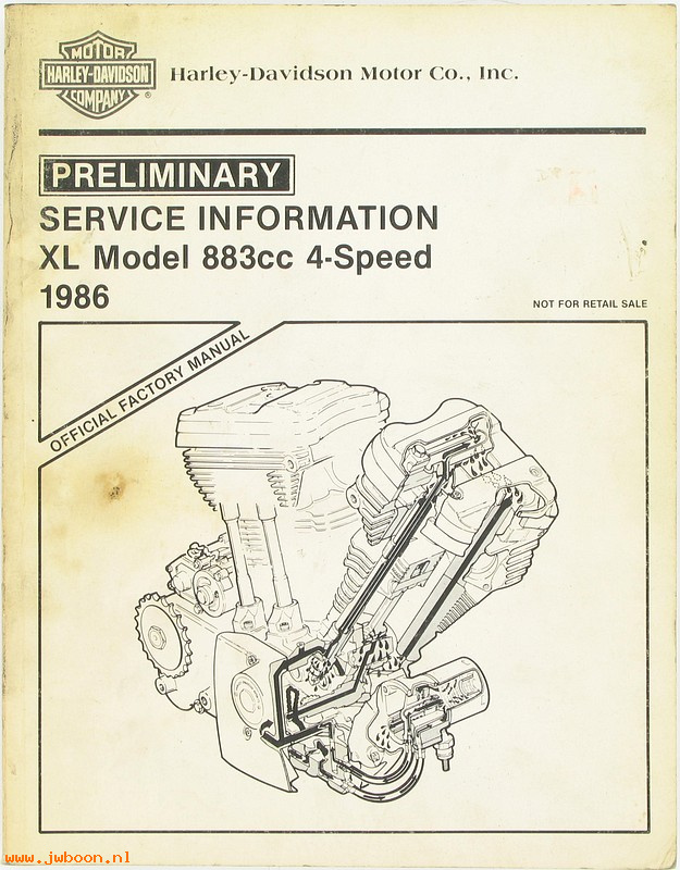   99484-86Xused (99484-86X): Sportster preliminary service manual1986