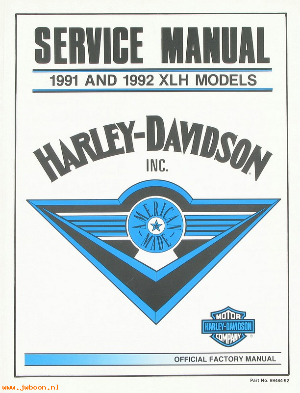   99484-92 (99484-92): Sportster service manual '91-'92 - NOS