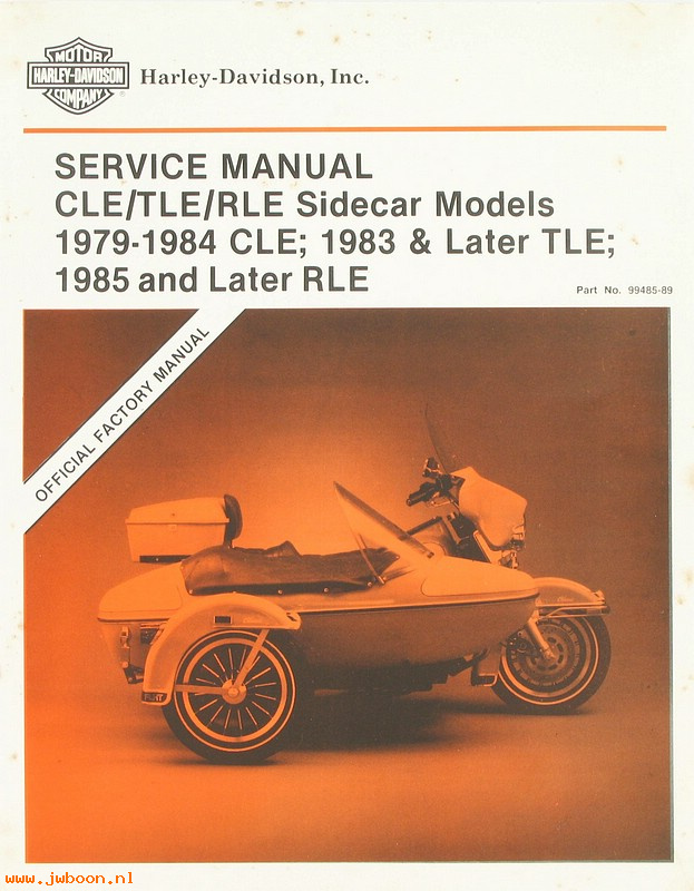   99485-89 (99485-89): Sidecar service manual '79-'89 - NOS
