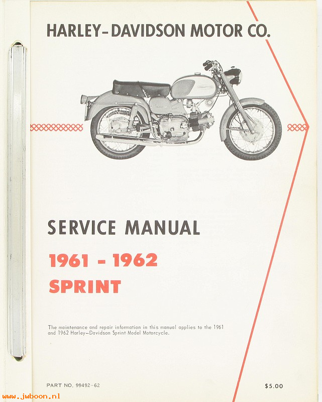   99492-62 (99492-62): Sprint service manual '61-'62 - NOS