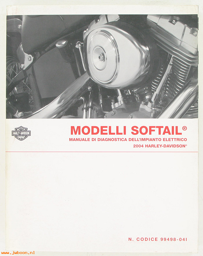   99498-04I (99498-04I): Softail electrical diagnostic service manual 2004, italian - NOS