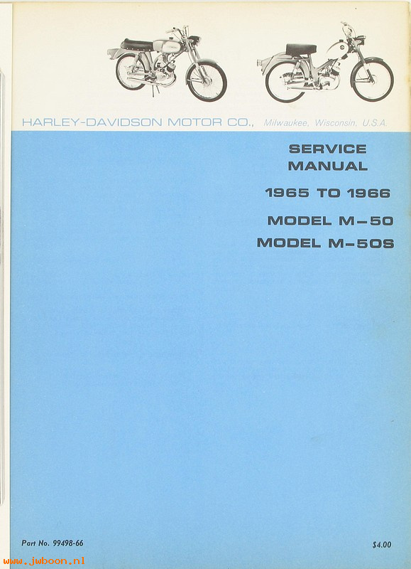   99498-66 (99498-66): M-models service manual '65-'66 - NOS