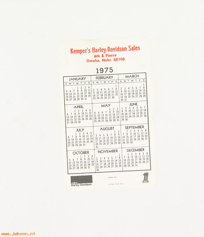   99508-75V (99508-75V): Pocket calendar 1975 - NOS