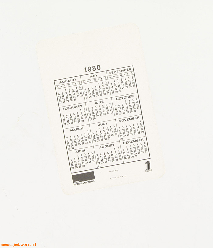   99511-80V (99511-80V): Pocket calendar 1980 - NOS