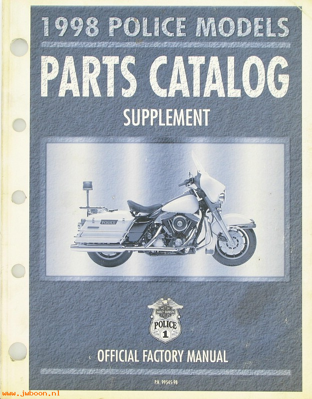  99545-98used (99545-98): FLHP, FLHTP parts catalog supplement 1998