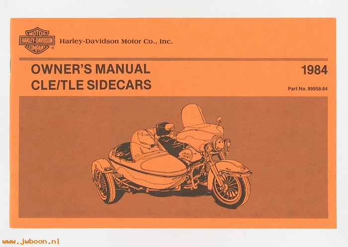   99958-84 (99958-84): Sidecar owner's manual 1984 - NOS