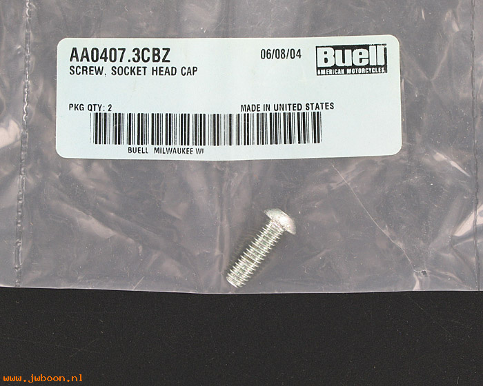   AA0407.3CBZ (    2861Y): Screw, socket head cap - NOS - Buell S3, X1 '00-'02