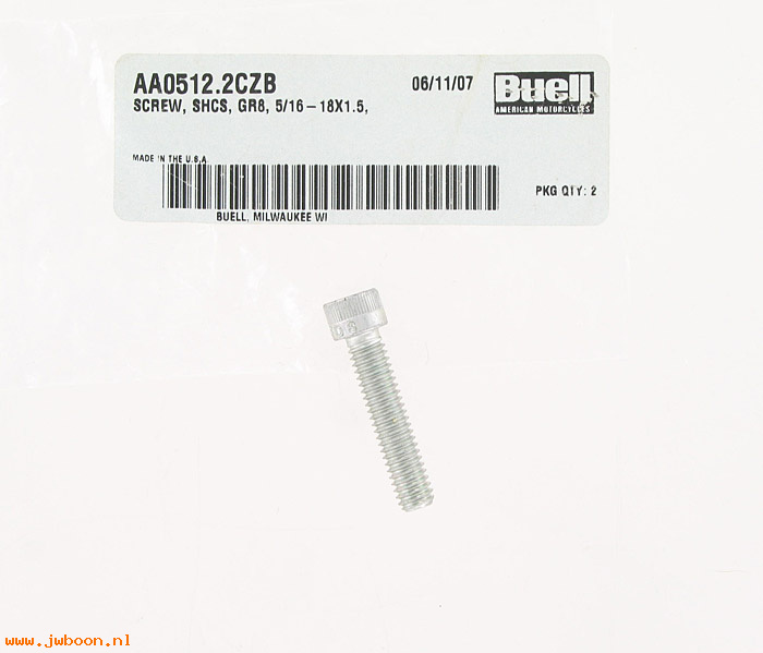   AA0512.2CZB (AA0512.2CZB): Screw, 5/16"-18 x 1-1/2" hex socket head - grade 8 - NOS