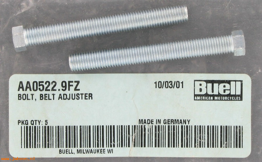   AA0522.9FZ (    3857Y): Bolt, axle adjuster - NOS - Buell S3 2002