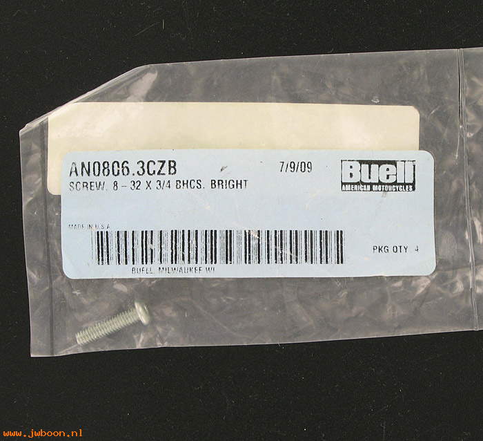   AN0806.3CZB (AN0806.3CZB): Screw, 8-32 x 3/4" hex socket button head - NOS