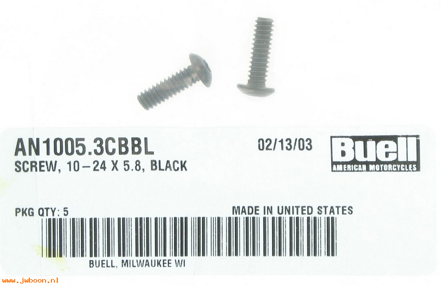   AN1005.3CBBL (    3835Y): Screw, 10-24 x 5/8" - NOS - Buell S3 '01-'02
