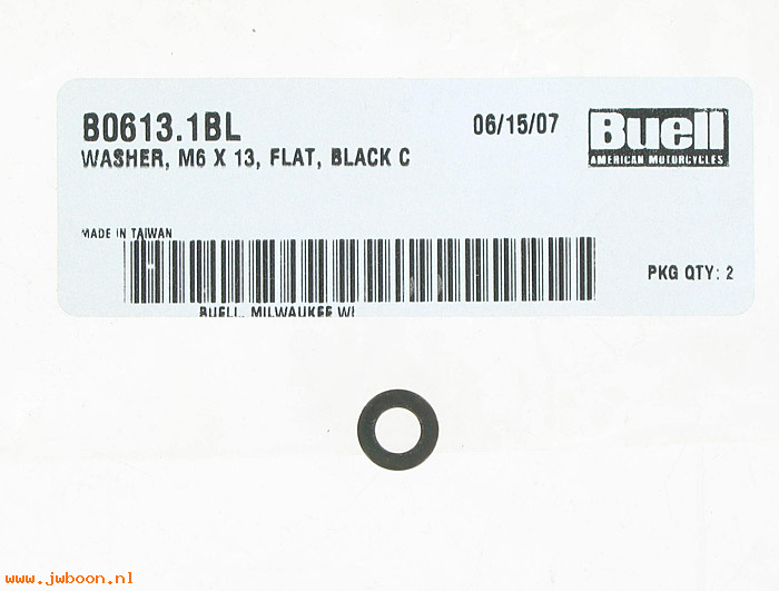   B0613.1BL (B0613.1BL): Washer, flat, M6 x 13 - NOS - Buell XB, 1125R