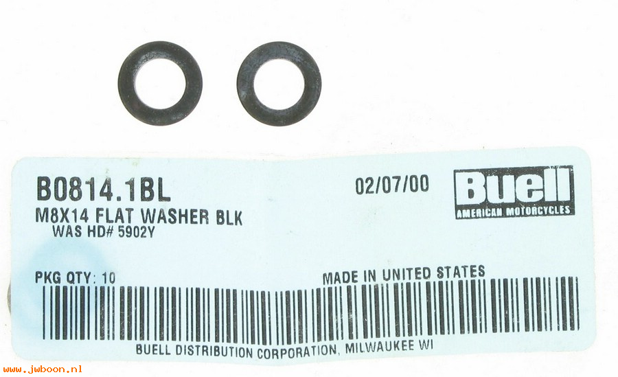   B0814.1BL (    5902Y): Washer, flat, M8 x 14 - NOS