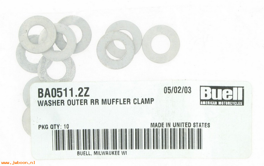   BA0511.2Z (    6031Y): Washer, 5/16" x 11/16" outer, rear muffler clamp - NOS - S3 00-02