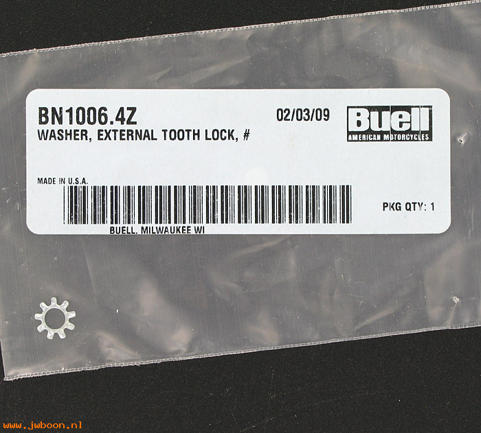   BN1006.4Z (    7072Y): Washer, external tooth lock, # 10 - NOS