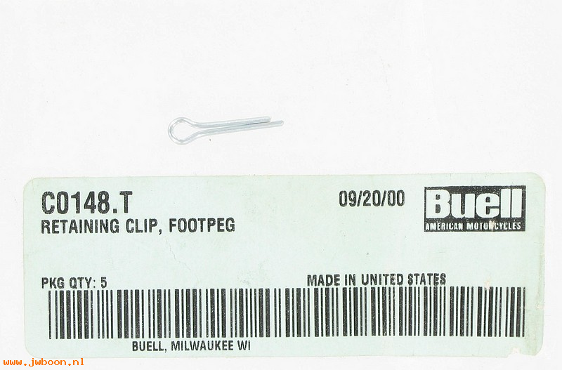   C0148.T (C0148.T  / L0175.T): Retaining clip, footpeg - NOS
