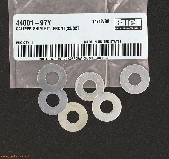   C0203.8 (44001-97Y): Caliper shim kit - PM brake - NOS - Buell S3, S1 96-97