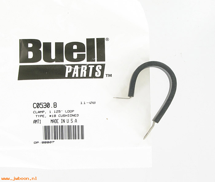   C0530.8 (62741-95Y): Clamp, 1.125" loop type, no.18, cushioned -NOS- Buell S2/S3 96-98