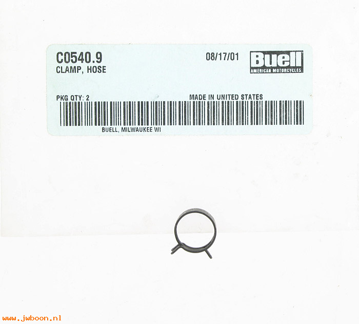   C0540.9 (62760-96Y): Hose clamp - NOS - Buell S3 Thunderbolt '00-'02