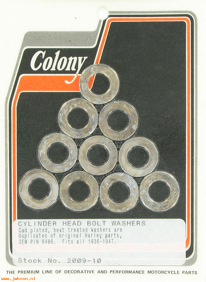 C 2009-10 (    6486 / 0232): Cylinder head bolt washers - UL '36-'48,with iron heads, in stock