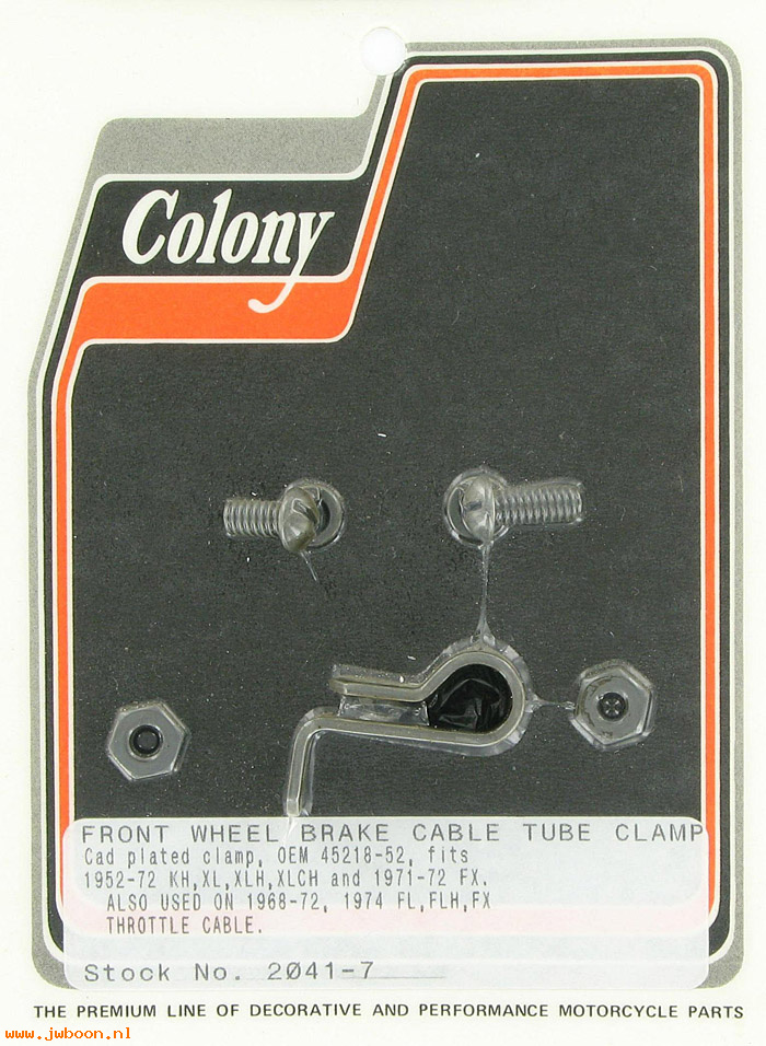 C 2041-7 (45218-52): Front brake tube clamp - XL early'58-'72. Throttle FL, FX '68-'72