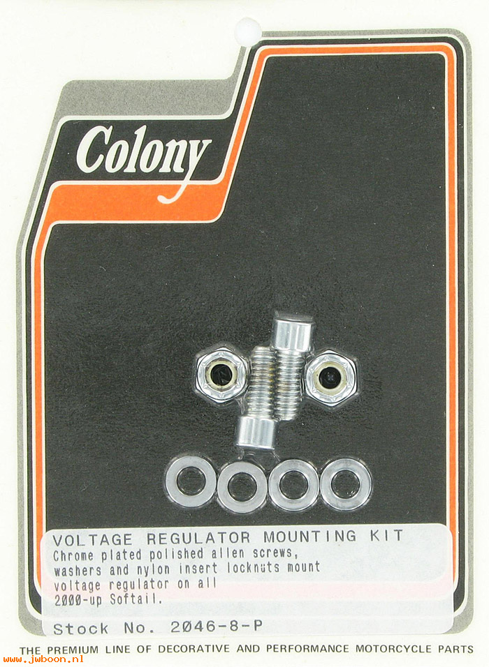 C 2046-8-P (): Voltage regulator mounting kit, Allen, polished - Softail '00-
