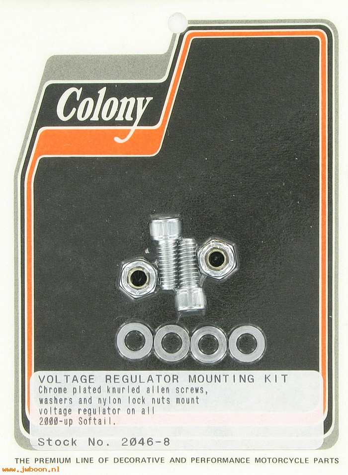 C 2046-8 (): Voltage regulator mounting kit, knurled Allen - Softail '00-