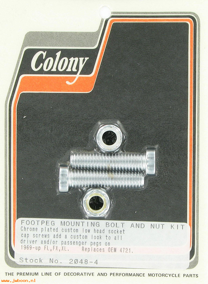 C 2048-4 (    4721): Footpeg mounting kit, socket cap screws - FL, FLH, FX, XL '69-
